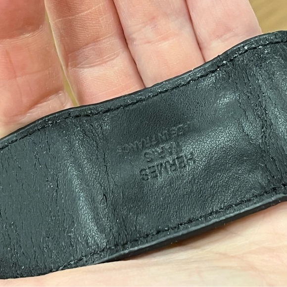 Hermes Collier de Chien leather cuff bracelet noir w/gold hardware fits 6” wrist - Picture 13 of 16